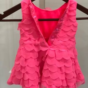 Pink feather style baby dress